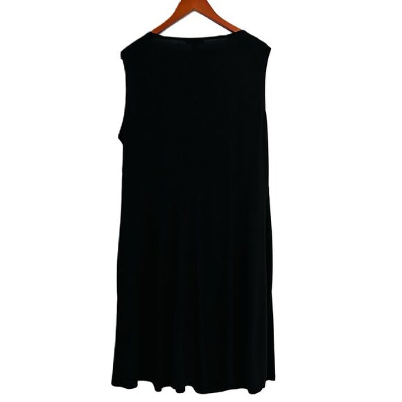 Chaps Dress Women 20W Black Faux Wrap Stretch LBD Comfy Business Casual Plus NWT - Picture 2 of 14